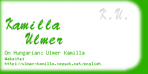 kamilla ulmer business card